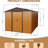 Coffee 8Ft X 10Ft Outdoor Metal Shed With Robust Foundation - Galvanized Steel Build, Punched Vents For Circulation, Padlockable Sliding Door, Simple Assembly Handbook Storage In Ventilated Vents,-122098272