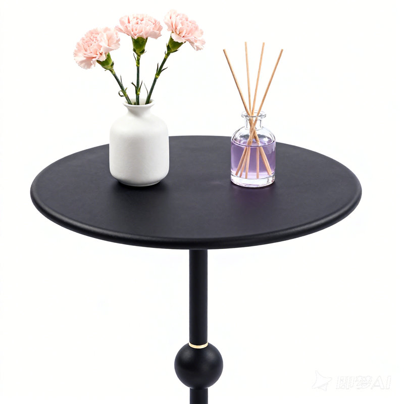 Table de bout élégante en métal, Noir