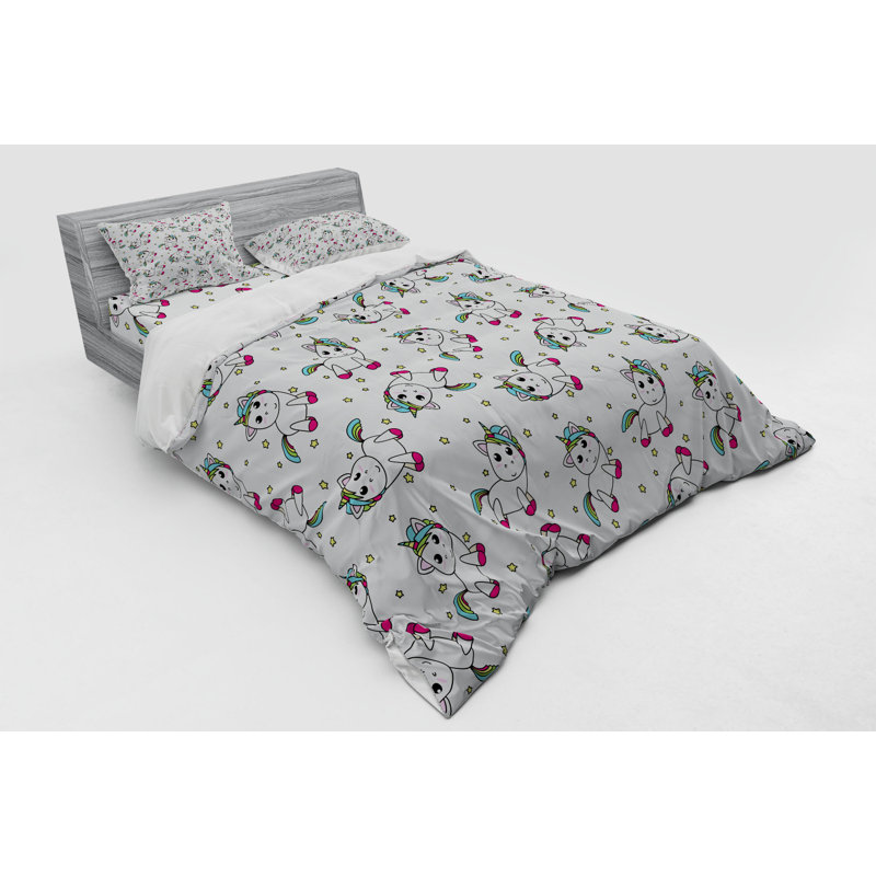 Ensemble de housse de couette en microfibre grise, Housse de couette grand + 3 pièces supplémentair