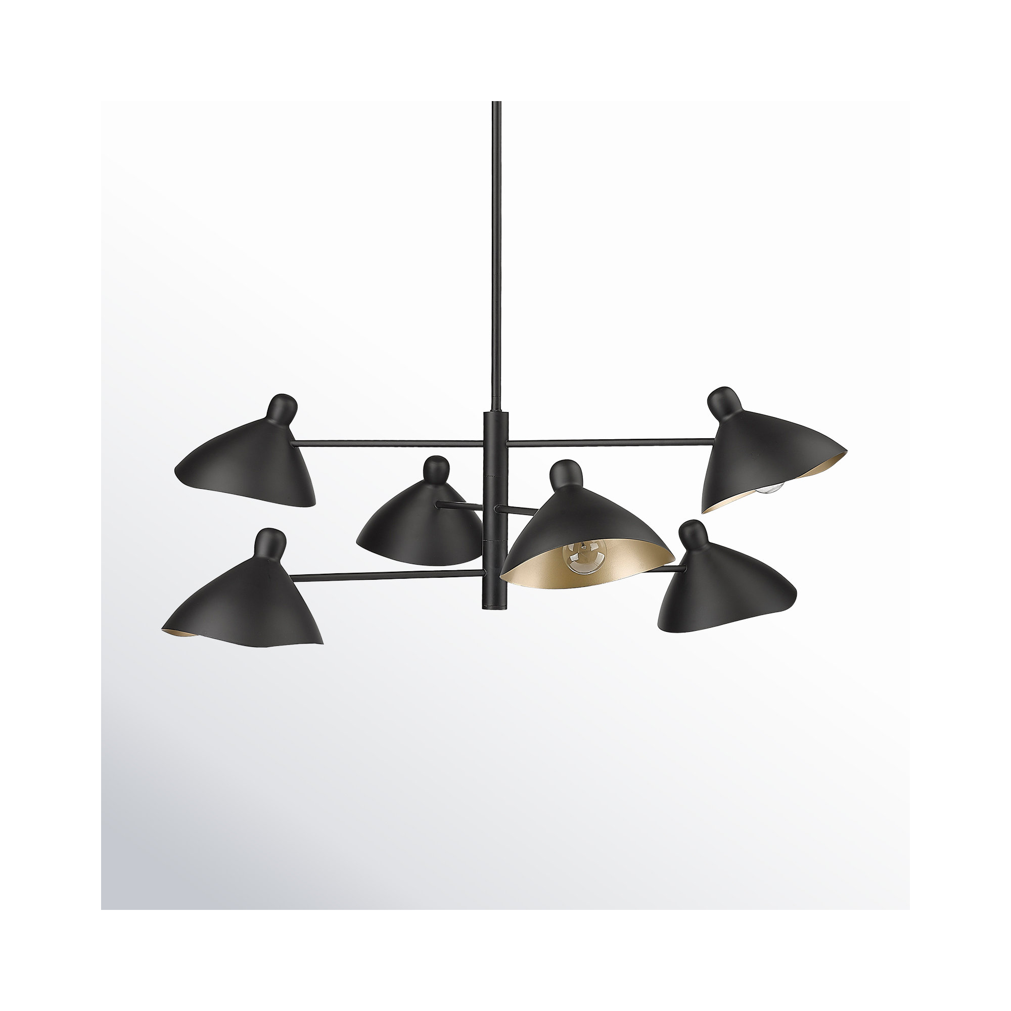 Warhol 6 - Light 34.5" Wide Sputnik Cone Chandelier