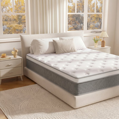 12'' Medium Pocket Spring Hybrid Memory Queen Mattress With Certipur-US Certified Foam,In A Box