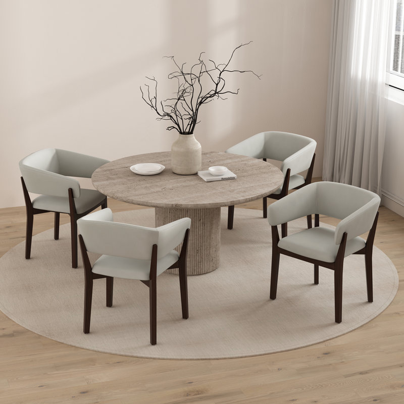 Fauteuil de salle à manger rembourré Blake, Gris
