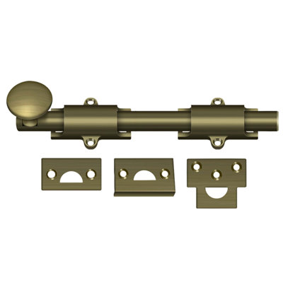 Deltana 8SB5 8" Surface Bolt; Heavy Duty; Antique Brass Finish