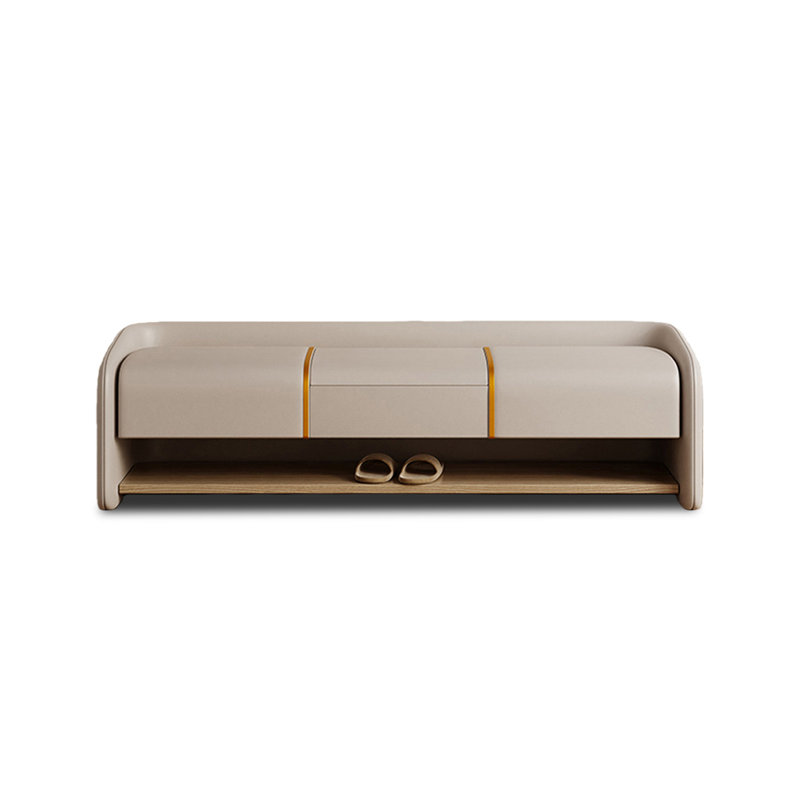 Beige Upholstered Bench, Beige
