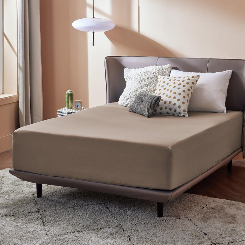 Bedsure Bed Fitted Sheet With 16 Inch Deep Pocket, Twin Fitted Sheet, Khaki