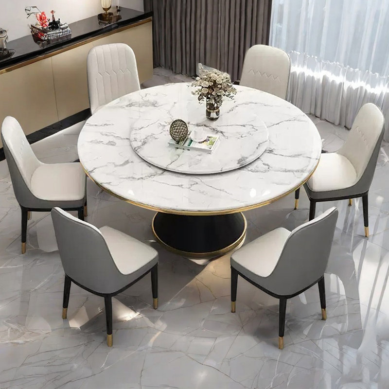 Ensemble de table de salle à manger moderne et simple en faux marbre