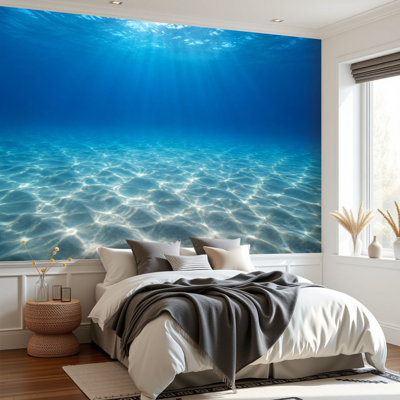 Papier peint adhésif autocollant amovible pour piscine sous-marine, vide et adhésif, pour salle de bain H 69 po x l 96 po