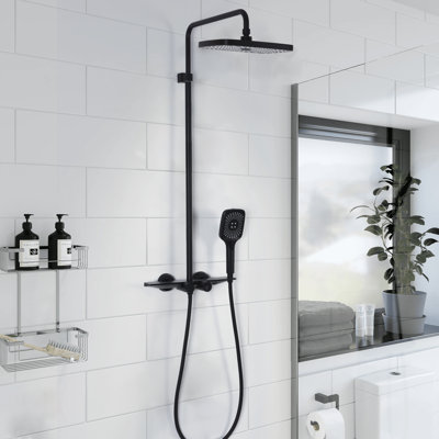 Wall Mounted Thermostatic Complete Shower System With Bathtub Spout