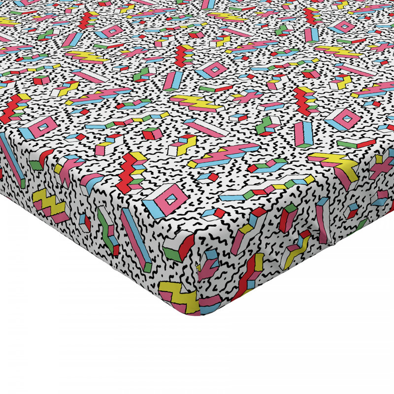 Microfiber Geometric Fitted Sheet, Full Fitted Sheet