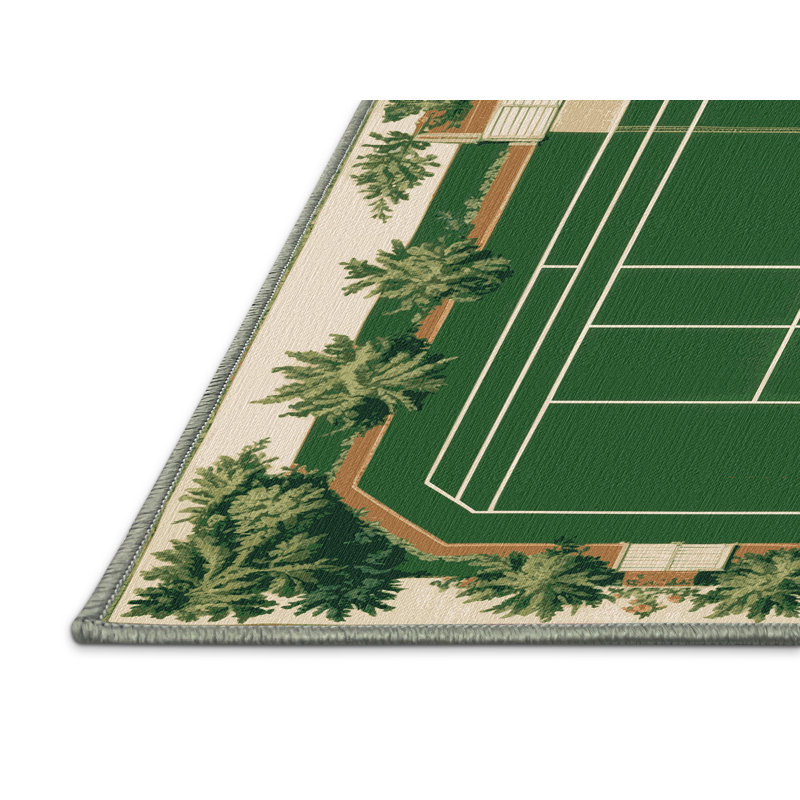 Tapis vert français lavable à la machine, Carré 5 pi