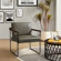 avelina modern vegan leather ergonomic armchair with metal base