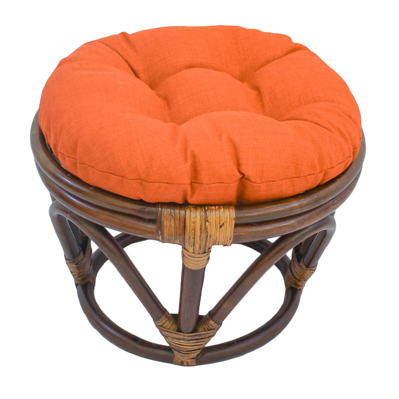 Repose-pieds d'extérieur avec coussin Arvina, Tangerine