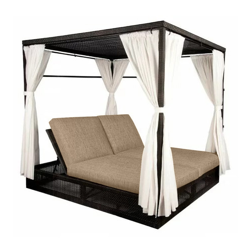 Montecito 74.5'' Wide Premium All-Weather Wicker Patio Daybed with Cushions, Denver Scarlett Sunbrella®