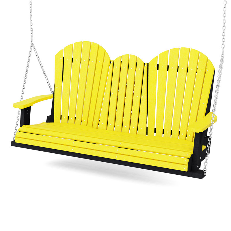 Balancelle 5 pi avec console Heritage, Jaune citron / noir