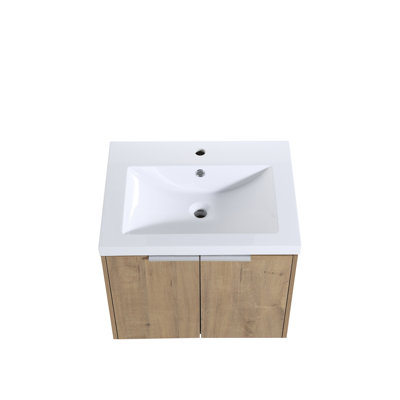 Meuble-lavabo à fermeture en douceur avec lavabo