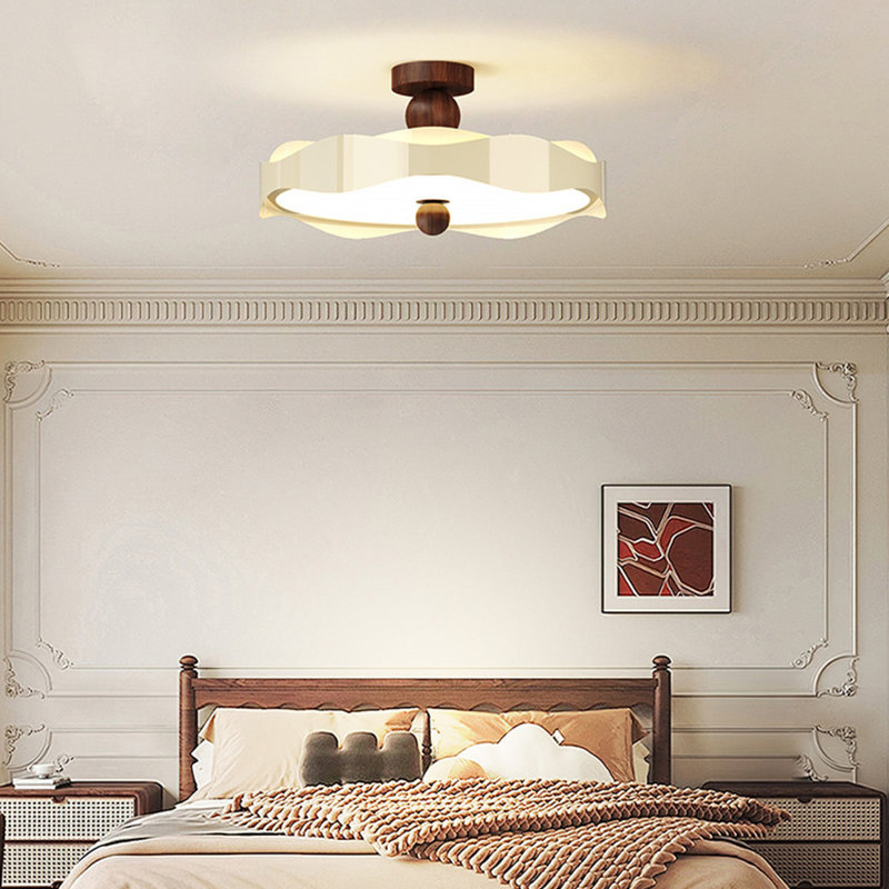 21.65" Cream-coloured French Medieval-style Semi-flush Mount Light