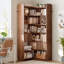 Bibliothèque moderne H 75,1 po - Rangement ouvert et fermé, en forme de L ou droit, pour le salon, la chambre à coucher, le bureau personnel, H 75,1 po x l 46,9 po x P 9,4 po-1024366992-1024366995