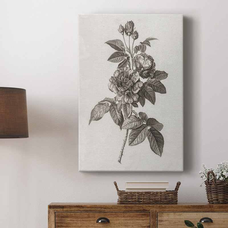 Imprimé floral rétro CCXVI - galerie enveloppée de cavas, H 18 po x l 12 po