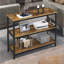 Naiana 3 Tier 101Cm Console Table Rustic Brown with Storage Shelves Entryway Hallway Living Room