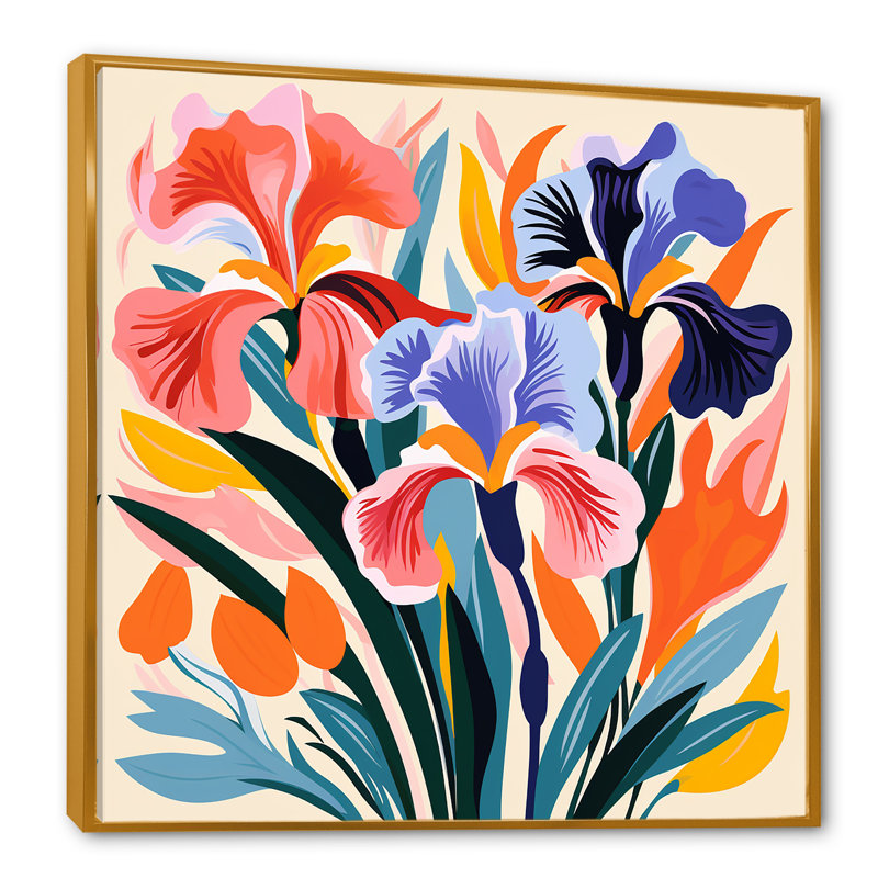 Art mural Henri Matisse, Cadre flottant doré, H 16 po x l 16 po x P 1 po