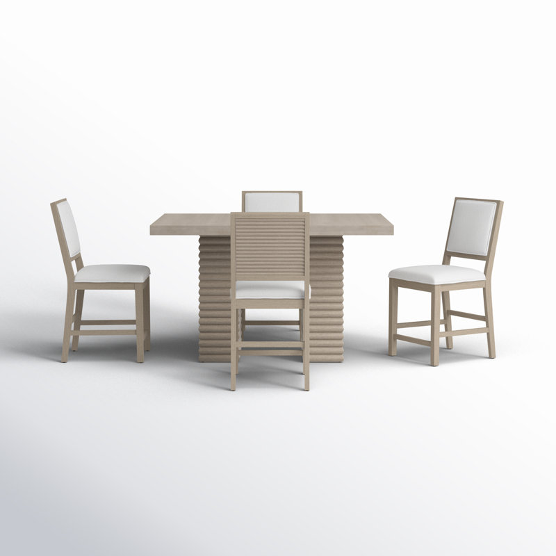 Reckert Trestle Dining Set, 5 Pieces: Table, 4 Chairs