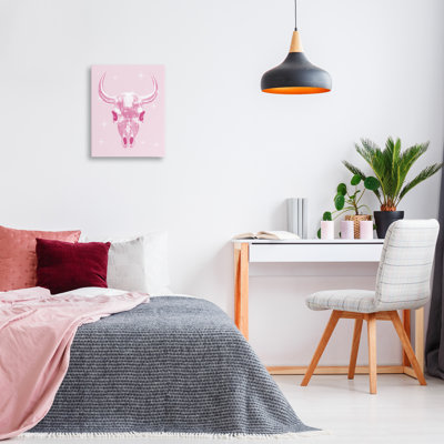 Pastel Disco Cattle Skull Canvas, design by Lil' Rue