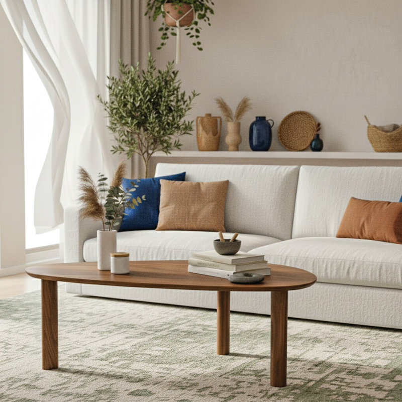 Jiona Oak Coffee Table - Cocoa Brown, Dark Brown
