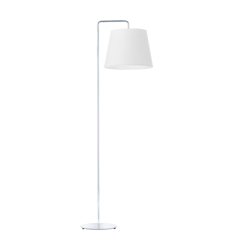 Janissa 156cm Traditional Floor Lamp, White, Chrome