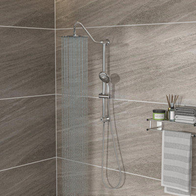 Shower Set  10Inch Overhead Shower And Hand Shower, Round Shower Set, Dual Shower Heads, Chrome