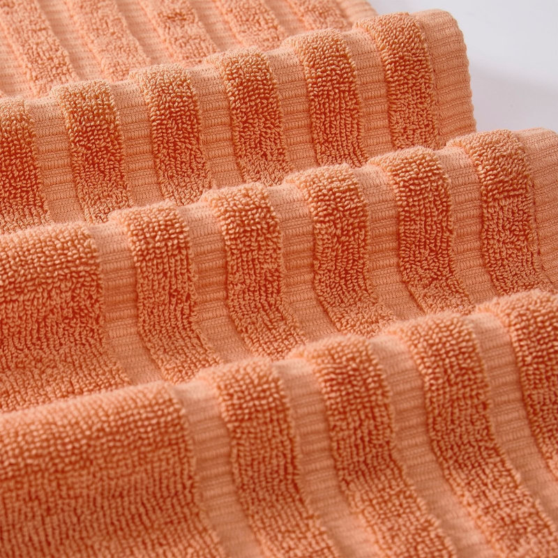 Modern Threads 6 Piece Set, 2 Bath Towels, 2 Hand Towels, 2 Washcloths Yarn Dyed Jacquard/Solid Towel Sets Organic Vines