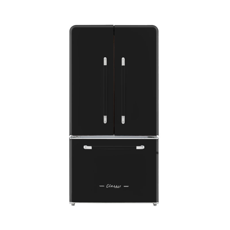 Unique Appliances Classic Retro 36" 21.4 Cubic Feet Energy Star French Door Refrigerator with Internal Ice Dispenser