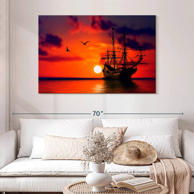 Mehar Ship Sunset, 32" H x 48" W