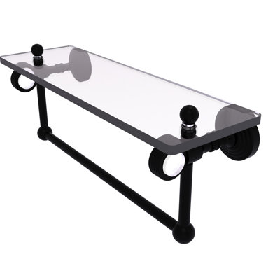 Jarrell Glass Bracket Shelf with Towel Bar