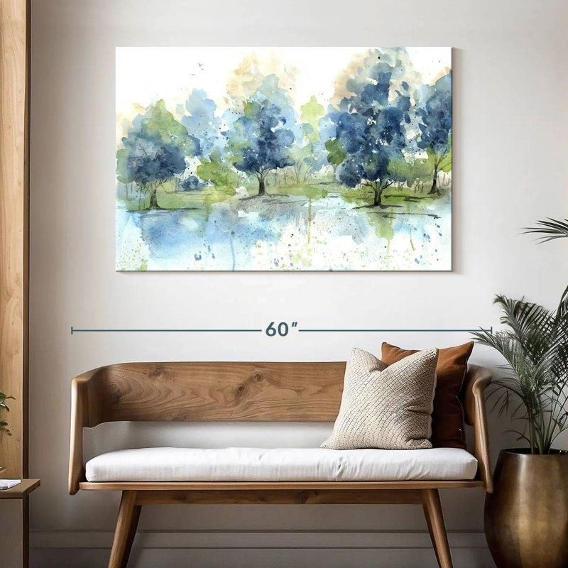 Paysage bleu délavé Avery, H 32 po x l 48 po