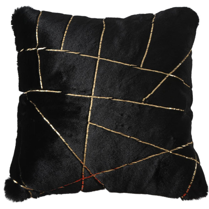 Emma Reversible Throw Pillow, Black/Gold