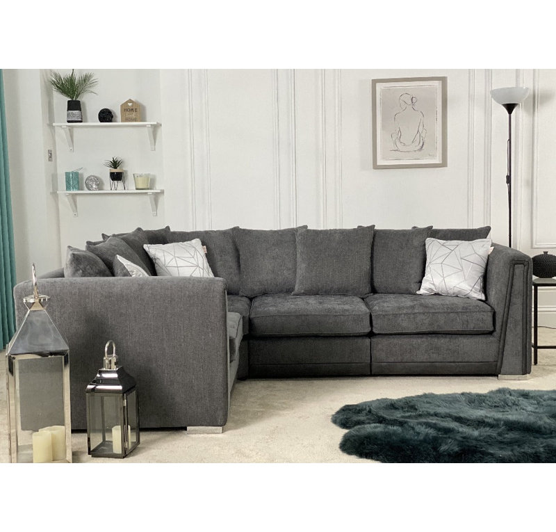 Edinburgh 4 Seater Corner Sofa, Dark Grey