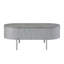 Table basse grise ultrabrillante avec rangement fonctionnel et look élégant pour l'espace de vie