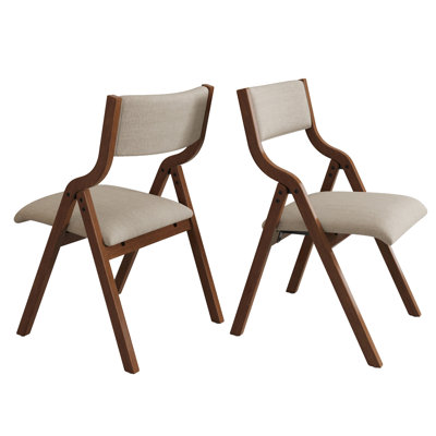 Upholstered folding Dining chair, space saving, easy to carry, Dining Room,2-Pack