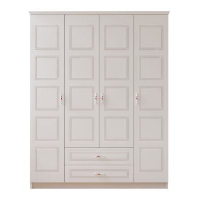 Anllely 4 Door Manufactured Wood Wardrobe