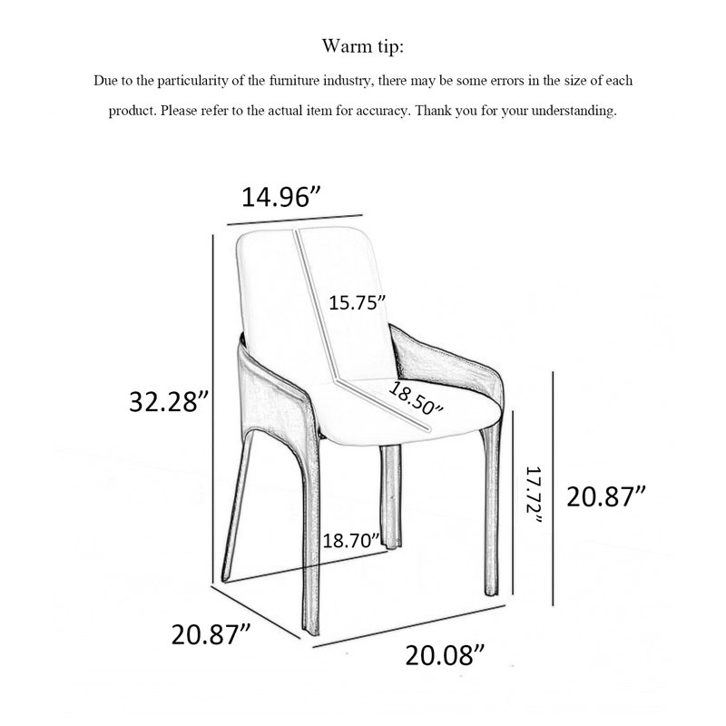 Chaise de salle à manger en cuir italien, Blanc