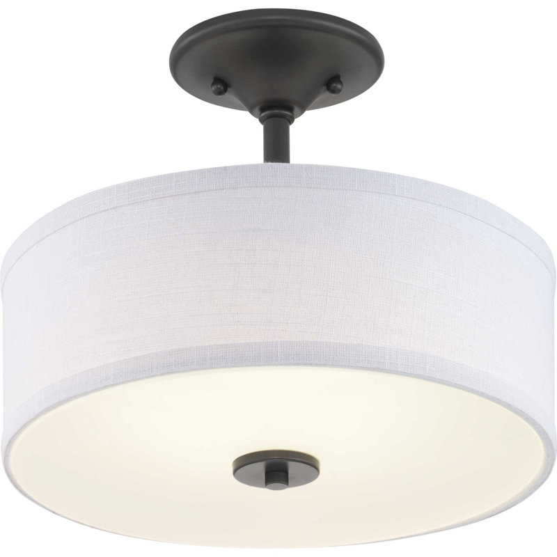 Seawright Linen LED Semi Flush Mount, Graphite