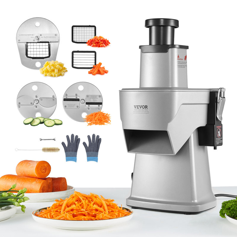 Silver Aluminum 4-in-1 Electric Vegetable Slicer for Commercial Use
