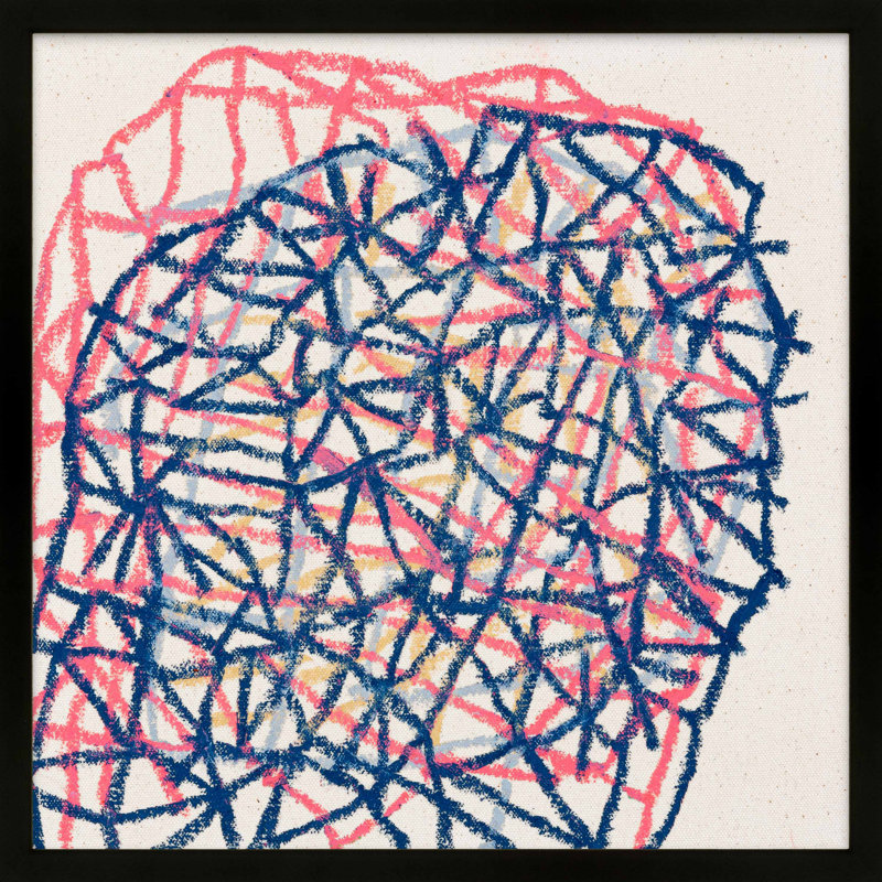 Pink Tangle Print by Stephanie Dennis, Black, 10" H x 10" W  x 1.25" D