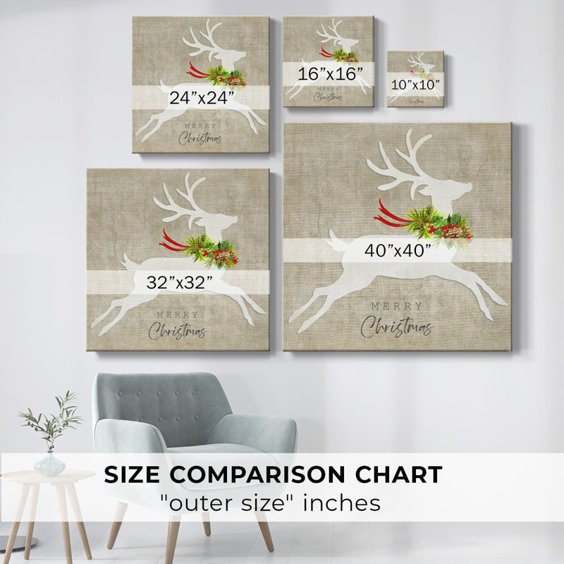Flying Reindeer II sur impression sur toile, H 40 po x l 40 po x P 1,5 po