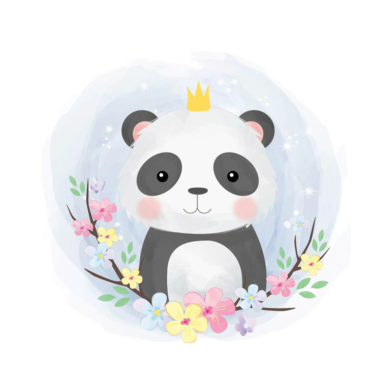 Cute Baby Panda by Art Mirano - Wrapped Canvas Print, 30.48cm H x 30.48cm W x 1.905cm W