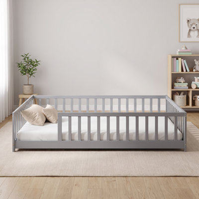 Lit plateforme avec clôture Giezi Kids