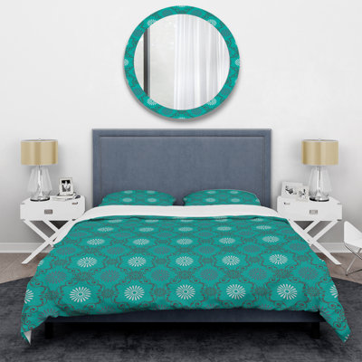 Ensemble de housse de couette en microfibre vert / brun 3 pièces