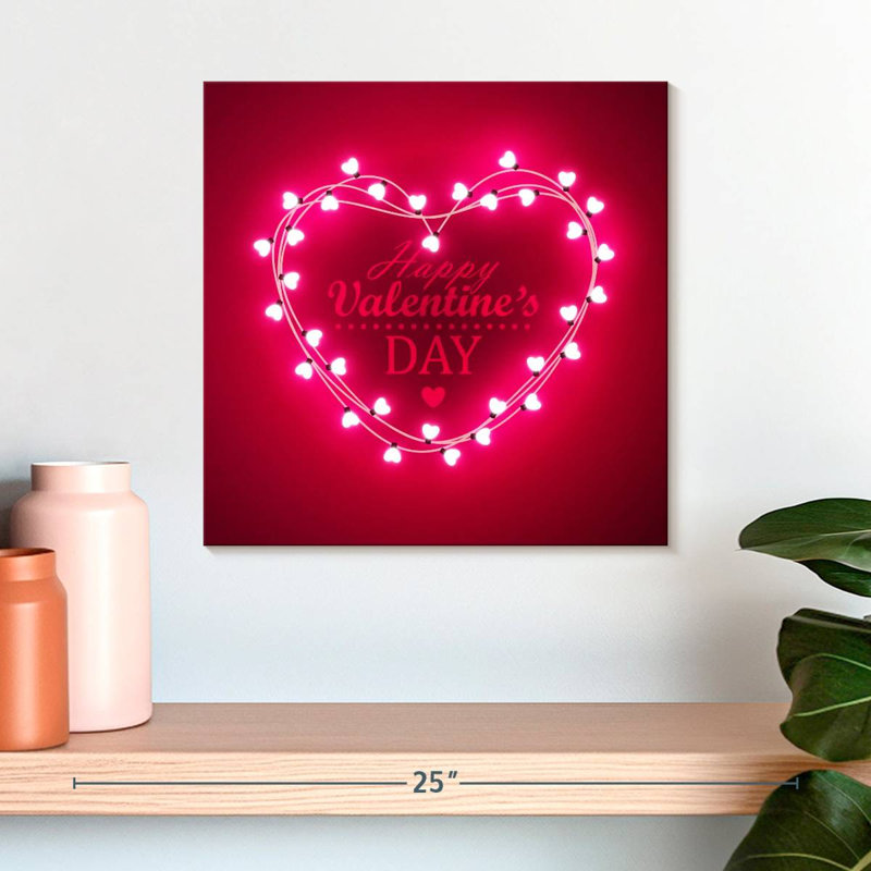 Lumières du cœur de la Saint-Valentin Lelend, H 16 po x l 16 po