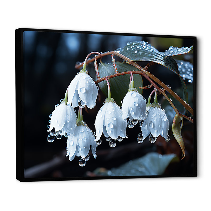 Photo charme de neige en hiver, H 16 po x l 32 po x P 1 po, Cadre flottant noir