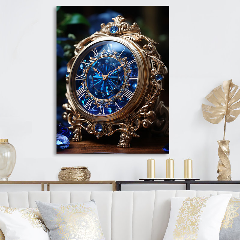 Horloge opulente, horloge II - reproduction d'art en métal, H 40 po x l 30 po